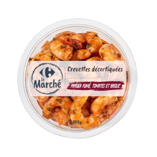 Crevettes Décortiquées Paprika Fumé, Tomates et Basilic CARREFOUR LE MARCHE