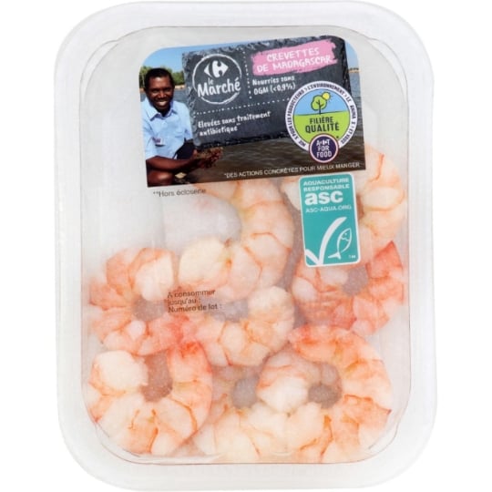 Crevettes décortiquées de Madagascar ASC  FILIERE QUALITE CARREFOUR