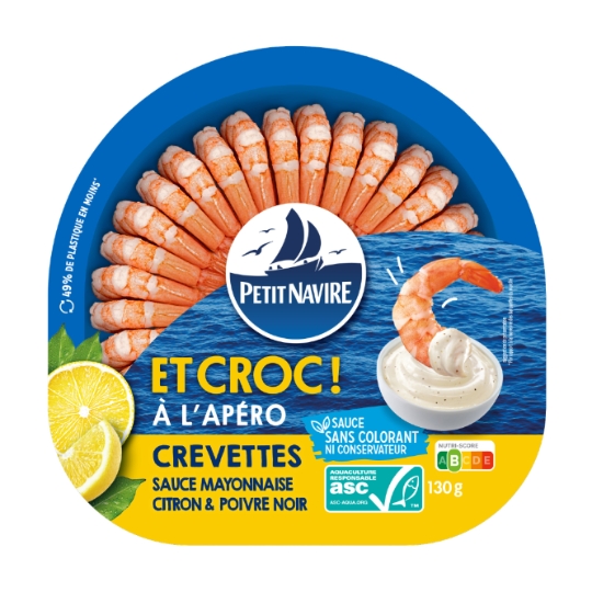 Crevettes Sauce Mayonnaise Citron et Poivre Noir PETIT NAVIRE