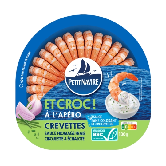 Crevettes Sauce Fromage Frais Ciboulette et Échalote PETIT NAVIRE