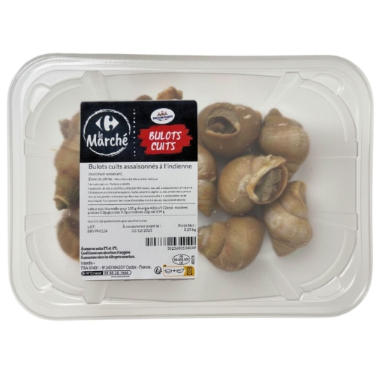 Bulots cuits Epicés à l'Indienne CARREFOUR LE MARCHE