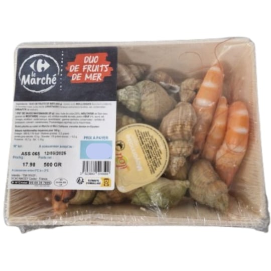 Duo de Fruits de Mer Bulots et Crevettes CARREFOUR LE MARCHE