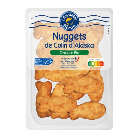 Nuggets de Colin d'Alaska Panure Bio de Vendée ASSIETTE BLEUE