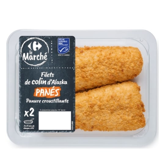 Filets de colin d'Alaska MSC panés  CARREFOUR LE MARCHE