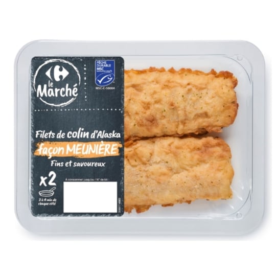 Filets de colin  panés d'Alaska MSC façon meunière  CARREFOUR LE MARCHE