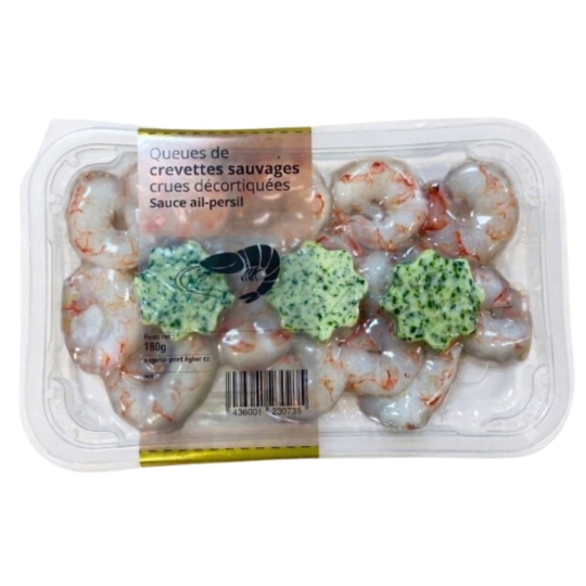 Queues de Crevettes Sauvages à la Sauce Ail et Persil