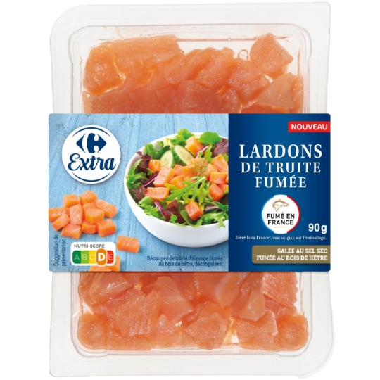 Lardons de truite fumée au bois de hêtre CARREFOUR EXTRA