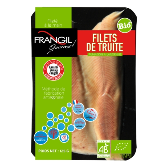 Filets de Truite Fumée Bio Fumaison à l'Ancienne FRANGIL GOURMET