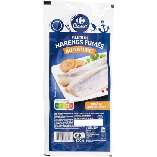 Filets de hareng fumé au naturel CARREFOUR CLASSIC'