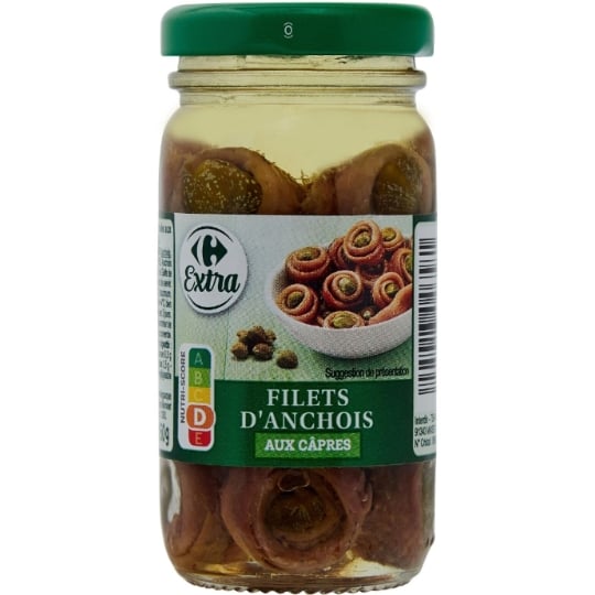 Filets d'anchois aux câpres CARREFOUR EXTRA