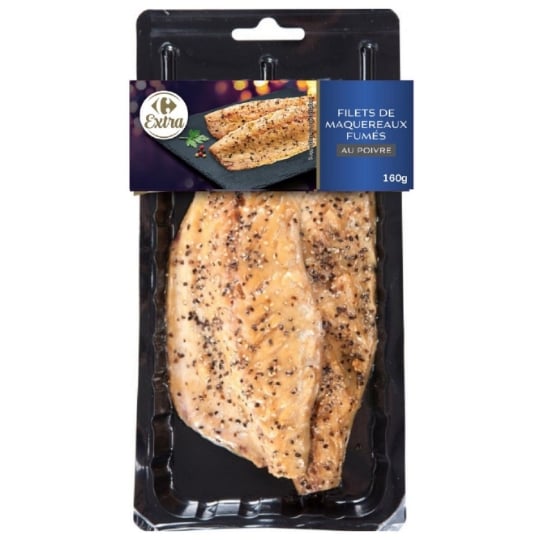 Filets de maquereaux fumés avec peau poivre CARREFOUR EXTRA