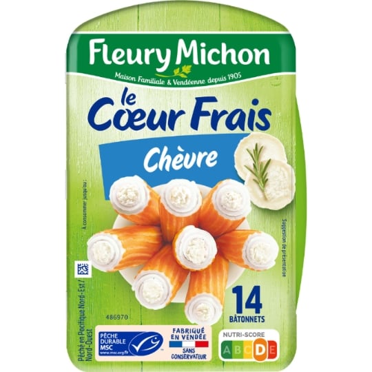 Bâtonnets de Surimi le Coeur Frais chèvre FLEURY MICHON