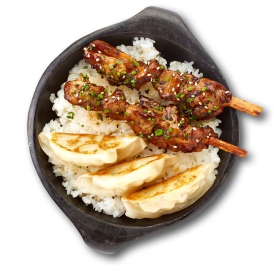 Brochettes poulet yakitori et gyoza SUSHI MARKET