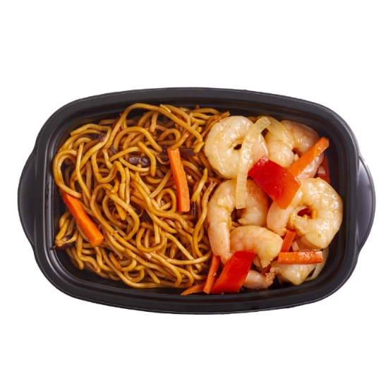 Plat Crevettes Sauce Piquante & Nouilles Sautées WOK STREET