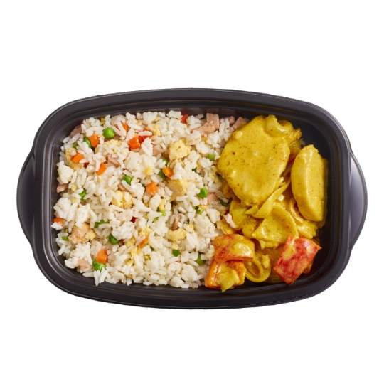 Plat Poulet Curry Coco et Riz Cantonais WOK STREET