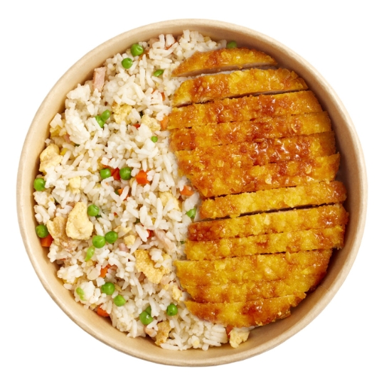 Plat Poulet Katsu et Riz Cantonais WOK STREET