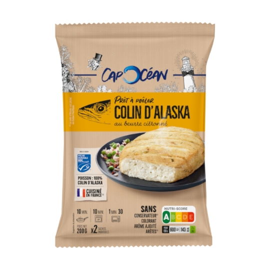 Colin d'Alaska prêt à poêler au beurre citronné  CAP OCEAN
