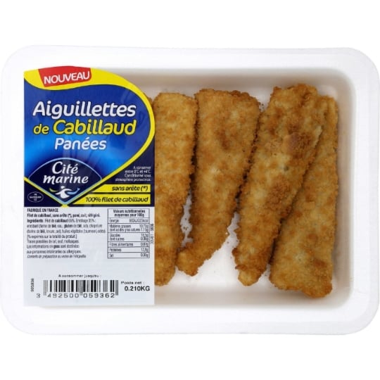 Aiguillettes de cabillaud panées CITE MARINE