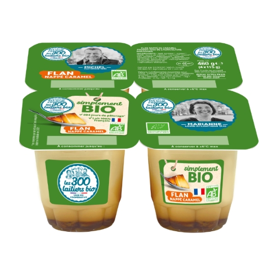 Flan Nappé Caramel Bio LES 300 LAITIERS BIO