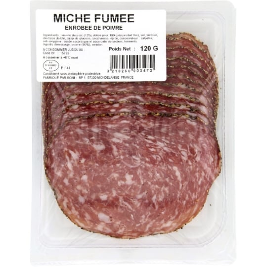 Miche fumée enrobée de poivre