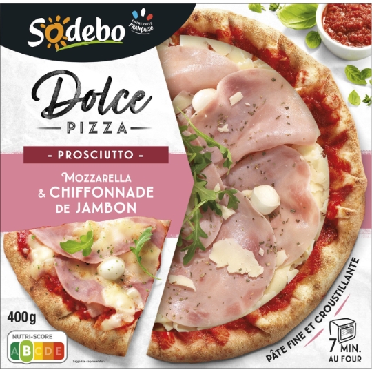 Pizza Dolce Prosciutto mozzarella chiffonnade de jambon SODEBO