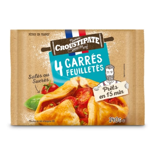 Pâte feuilletée 4 carrés CROUSTIPATE
