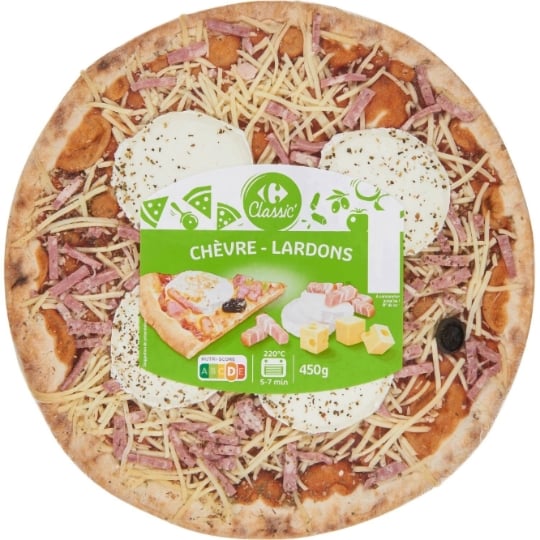 Pizza chèvre lardons CARREFOUR CLASSIC'