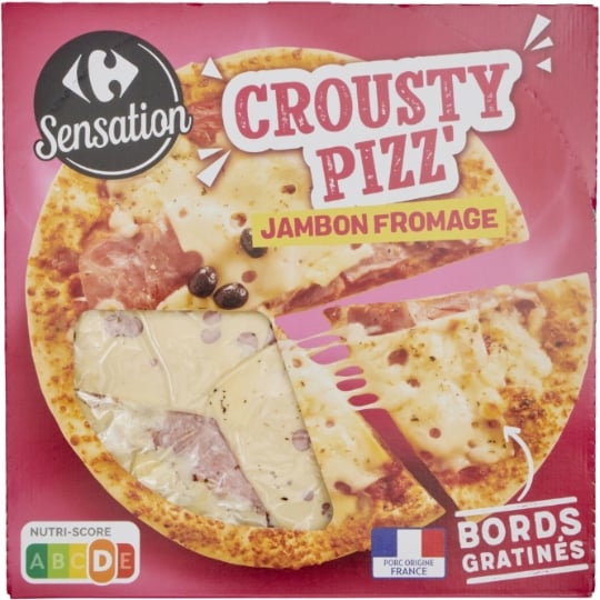 Pizza Crousty jambon fromage CARREFOUR SENSATION