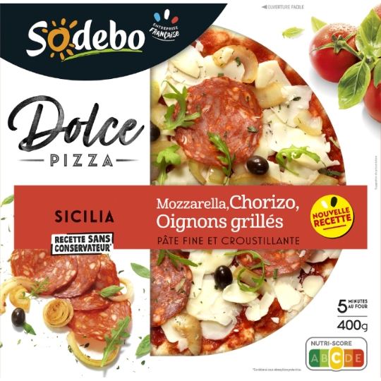 Pizza Sicilia mozzarella & chorizo SODEBO