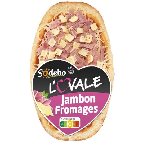 Pizza L'ovale jambon fromages SODEBO