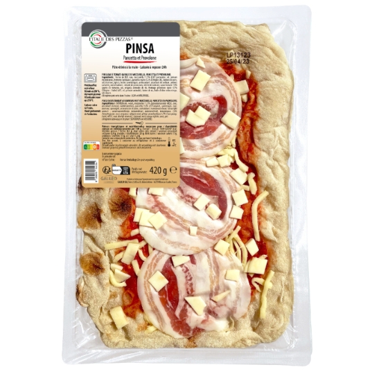 Pinsa pancetta et provolone