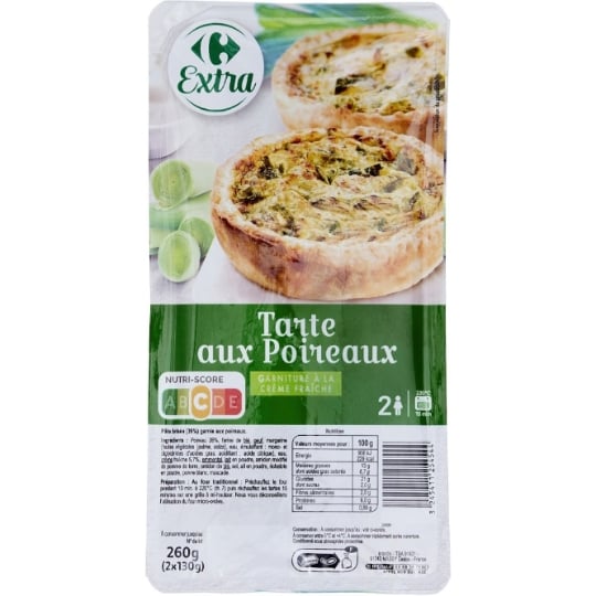Tartes aux poireaux CARREFOUR EXTRA