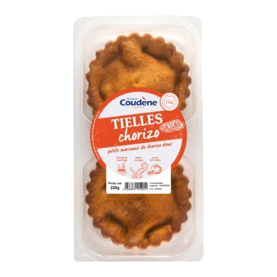 tourtes garnies de calmars, de poulpes et Chorizo COUDENE