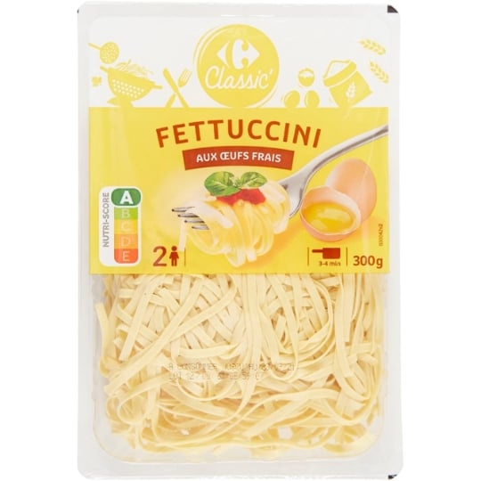 Pâtes Fraîches Fettuccini aux Œufs Frais CARREFOUR CLASSIC'