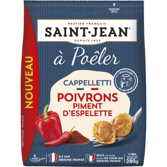 Pâtes Fraîches Cappelletti à Poêler Poivron Piment d'espelette SAINT JEAN