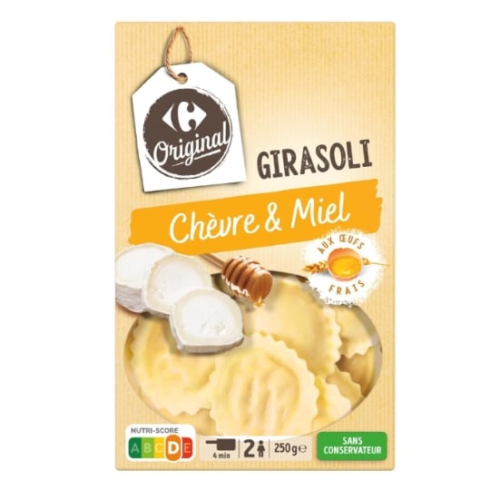 Pâtes fraîches chèvre miel CARREFOUR ORIGINAL