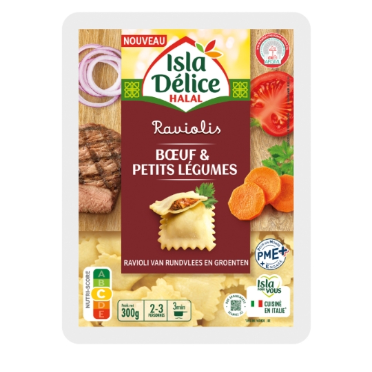 Pâtes Fraîches Raviolis Bœuf et Petits Légumes Halal ISLA DELICE