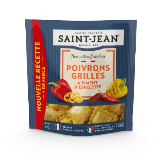 Pâtes fraîches aux poivrons grillés et piment d'espelette SAINT JEAN