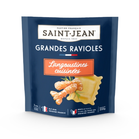 Pâtes Fraîches Grandes Ravioles aux Langoustines Cuisinées SAINT JEAN