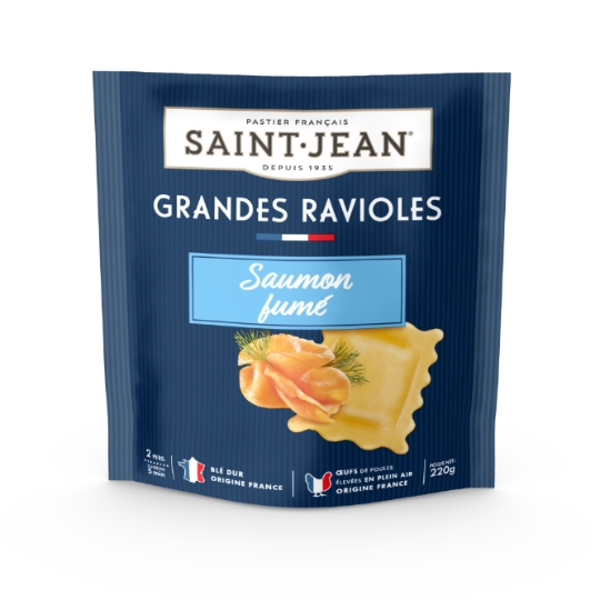 Pâtes Fraîches Grandes Ravioles au Saumon Fumé SAINT JEAN