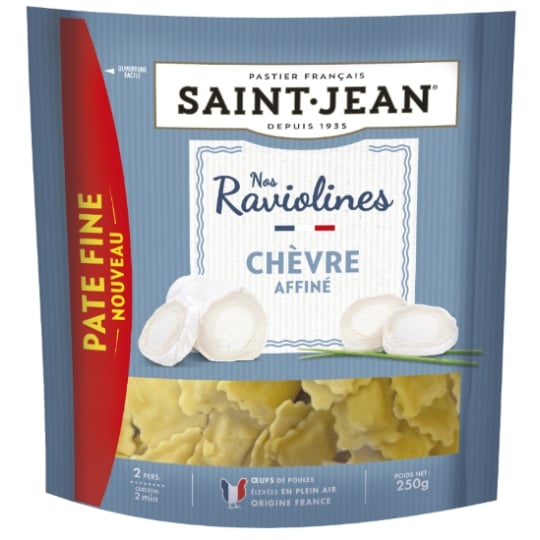 Pâtes Fraîches Raviolines Chèvre Affiné SAINT JEAN