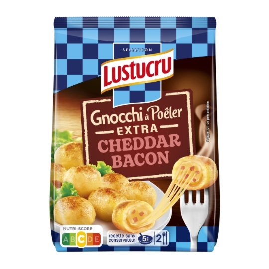 Pâtes Fraîches Gnocchi à Poêler Roll Cheddar Bacon LUSTUCRU