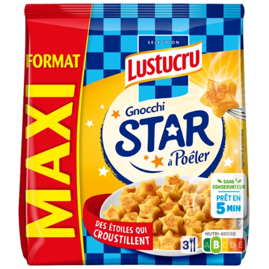Pâtes Fraiches Gnocchi Star à Poêler LUSTUCRU