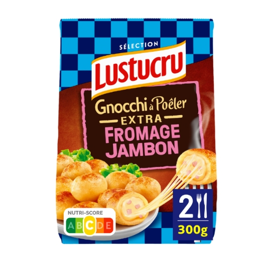 Pâtes Fraiches Gnocchi à Poêler Extra Jambon Fromage LUSTUCRU