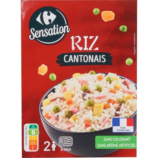 Riz cantonais, sans colorant et sans arôme artificiel CARREFOUR SENSATION
