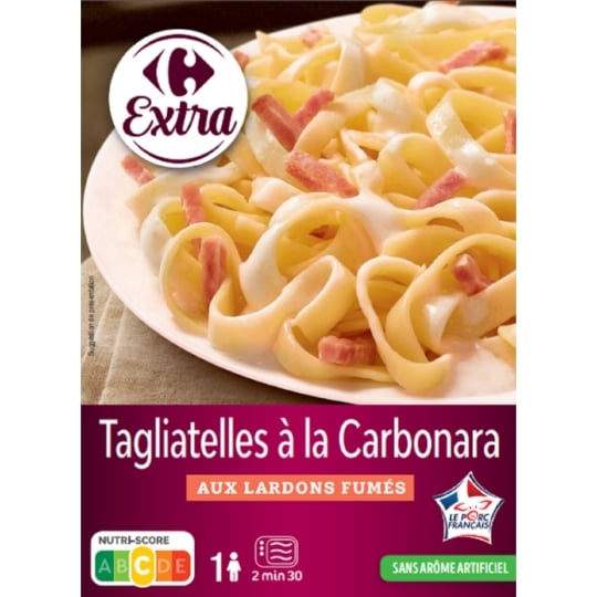 Plat cuisiné tagliatelles carbonara CARREFOUR EXTRA