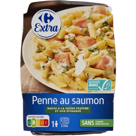 Plat cuisiné penne au saumon CARREFOUR EXTRA