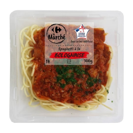Plat cuisiné Spaghetti bolognaise CARREFOUR LE MARCHE