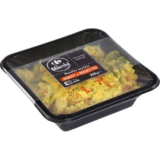 Plat cuisiné nouilles poulet crevettes CARREFOUR LE MARCHE