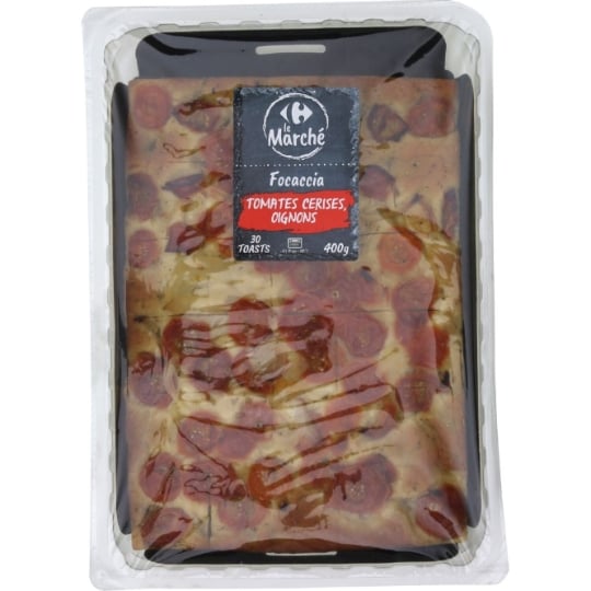 Focaccia tomates cerises, oignons CARREFOUR LE MARCHE